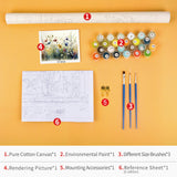 TUMOVO Paint by Numbers Wildflower DIY Adults' Paint-by-Number Kits on Canvas, 16 x 20 Inch TUMOVO