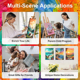 6 Pack Sunset Paint by Numbers Kit for Adults, Adult Paint by Number Kits with Easel, Landscape Paint by Numbers for Adults, DIY Acrylic Painting on Canvas for Home Wall Art Decor 8x12 Inch CraftCraze