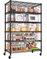 PrimeZone 6 Tier Wire Shelving with Wheels 78''H 1500lbs Storage Shelves NSF Certified Heavy Duty Steel Metal Shelf Adjustable Rolling Rack Kitchen Garage Closet Pantry Laundry 78''HX36''WX18''D PrimeZone