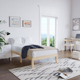 Giantex 14 Inch Twin Wood Platform Bed Frame, Minimalist Style Mattress Foundation with Solid Rubber Wood, Heavy Duty Wood Slat Support, Without Headboard, Easy Assembly, No Box Spring Needed, Natural Giantex