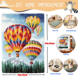 EMISTEM Latch Hook Kits for Adults - DIY Latch Hook Rug Kits for Kids, Crochet Kit for Beginners, Rug Making Kits with Printed Canvas, Gift Packaging.(Colorful Hot Air Balloons, 20x15) EMISTEM