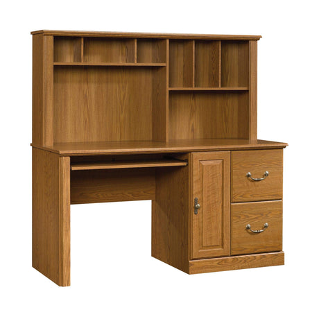 Sauder Orchard Hills Computer Desk with Hutch, Carolina Oak finish Sauder