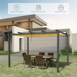 Domi 9x13FT Pergola, Outdoor Retractable Pergola with Weather-Resistant Sun Shade Canopy, Aluminum Pergola Gazebo for BBQ, Party, Wedding, Patio, Backyard, Deck, Garden domi outdoor living