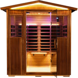 LTCCDSS Red Cedar Outdoor Sauna 4 Person, Ultra-Low EMF Far Infrared Sauna for Home, Chromotherapy, Bluetooth Speaker LTCCDSS