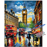 JUJUHOOD Big Ben Paint by Numbers Kit for Adults,London City Street Adult Paint by Number Kits,DIY Acrylic Paint by Number on Canvas for Home Wall Decor 16X20 Inch JUJUHOOD