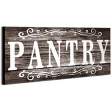 Pantry Sign Pantry Wall Decor Farmhouse Pantry Sign Wooden Rustic Pantry Sign Retro Pantry Hanging Sign Wooden Art Printed Decor for Home Pantry Room Holiday Decoration, 16 x 6 Inches (Gray) Jetec