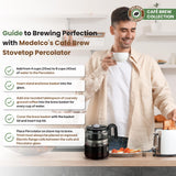 Café Brew Collection 8-Cup Glass Stovetop Percolator Coffee Pot - Borosilicate Glass Coffee Percolator - BPA Free - Dishwasher Safe - Brewing on Electric and Gas Ranges CAFÉ BREW COLLECTION