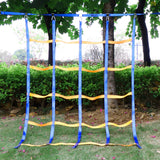 Climbing Net for Kids Outdoor, Portable Ninja Cargo Net Rope Ladder Monkey Bars for Ninja Slackline, Jungle Gyms, Swing Set, Ninja Warrior Style Obstacle Courses for Outdoor Treehouse TOPNEW
