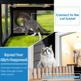 FunXplore Large Catio Outdoor Cat Enclosure Window 73" H Walk-in Cat House Kitty Cage for Multiple Indoor Outdoor Cats Outside Patio with 5 Access Doors Waterproof Roof FunXplore