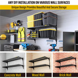 Aecxm 1pack×2 Tier 1.3x3ft Garage Shelving Wall Mounted, 400 lbs Load Capacity,15.6x36inch per Shelf Height Cassette Adjustable Floating Shelves, Black Aecxm