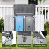 Aoxun White Outdoor Storage Cabinet with 2 Shelves, 35 Cu.Ft Trash Can Storage Shed, Waterproof, Horizontal Storage for Garbage Bin, Generator, Lawn Mower Aoxun