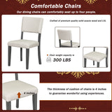 Merax 5-Piece Retro Round Dining Table Set with Curved Trestle Style Legs and 4 Upholstered Chairs, Kitchen Furniture, Dark Gray Merax