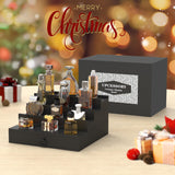 upcessory Cologne Organizer for Men, 4 Tier Black Wood Perfume Organizer with Felt Lining Drawer and Hidden Compartment, Perfume Display Holder, A Gift for Men upcessory