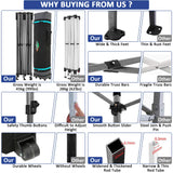 COBIZI 10x20 Pop up Canopy Tent 10x20 Canopy with 6 Sidewalls Waterproof Heavy Duty Commercial Canopy Tent for Parties Outdoor Tent Garden Gazebo Tent, Carry Bag with Wheel(10x20ft, Dark Blue) COBIZI