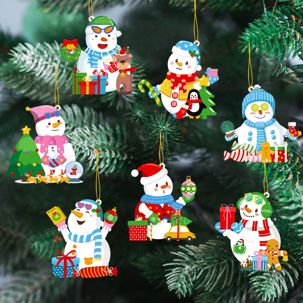 28 Pack Christmas DIY Crafts Kit for Kids, Make Your Own Christmas Snowman Ornaments Xmas Stickers Cutouts Arts and Crafts Bulk for Kids Winter Holiday Xmas Classroom Art Activities Party Decorations GuassLee