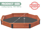 85''x78''x9'' Wooden Octagon Sandbox with Cover, Large Sandpit for Kids Outdoor Patio Backyard Play, Easy & Quick Assemble Mederra