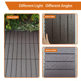 ShunHong Polymer Composite Interlocking Deck Tiles Outdoor,12x12 Composite Decking Boards for All Weather Use,Waterproof, Poolside,Balcony,Patio(9Pcs,Coffee,9 sqft) ShunHong
