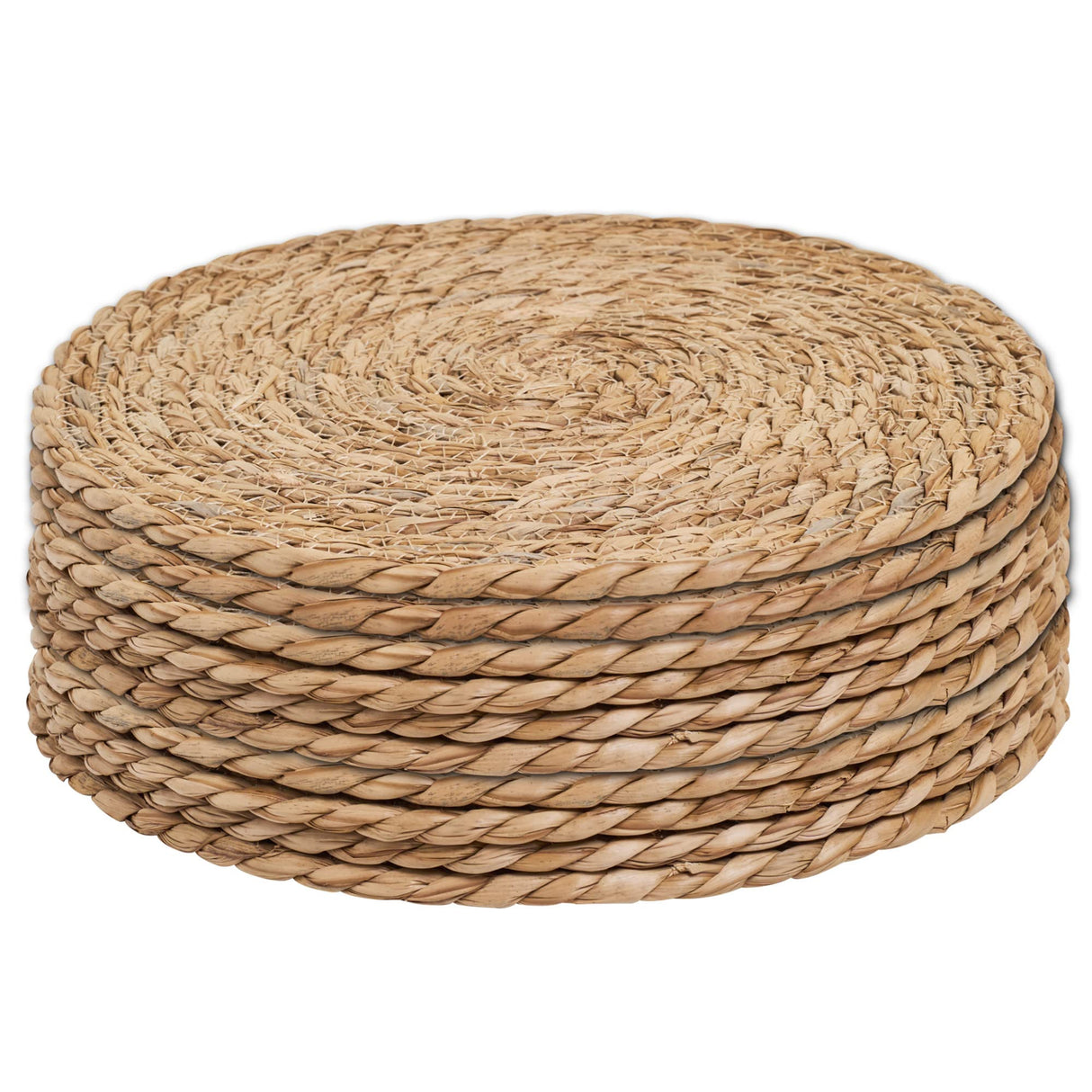 Defined Deco Woven Placemats Set of 10,12" Round Rattan Placemats,Natural Hand-Woven Water Hyacinth Placemats,Farmhouse Weave Place Mats,Rustic Braided Wicker Table Mats for Dining Table,Home,Wedding. DD DEFINED DECO