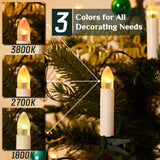 50 Pcs Christmas Flameless Candles Lights, 2024 New Candle Lights with 3 Color & 11 Mode Remote Control, 3D Flickering LED Candle String Lights for Christmas Trees, Fireplaces, Church, Wedding Selarlyt