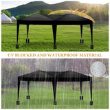 Susici 10x20 Pop Up Canopy Outdoor Tent Party Tent with 6 Sidewalls, Wedding Party Tent Outdoor Canopy Waterproof UV50 Canopy Tent Event Shelter for Parties, 6 pcs Weight Bag,Carry Bag,Black susici