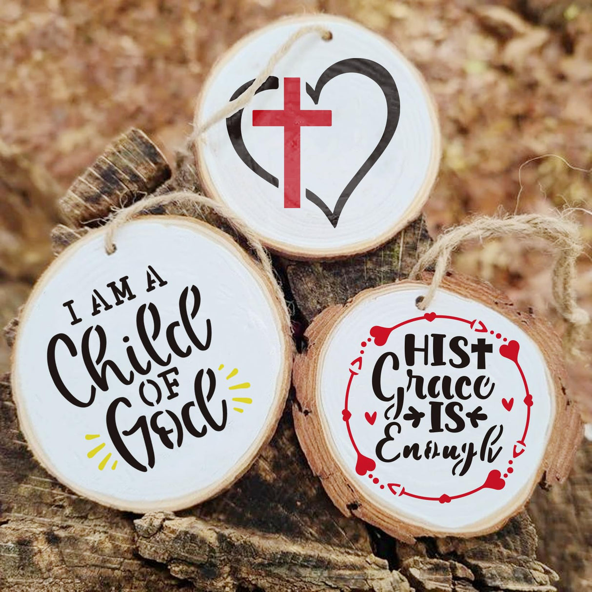 65Pcs Small Stencils for Painting on Wood Reusable, 3 Inch Reusable Stencil for Craft Ornament Paint Template Stencils for Wall Card Rock Wood Signs Coasters Canvas Home Decor (Bible Words) Hosomono