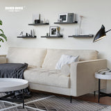 RICHER HOUSE 5 Set Floating Wall Mounted Shelves, Black Shelves for Wall Decor, Modern Picture Ledge Shelf with Lip for Storage, Nursery, Bedroom, Living Room, Bathroom - Black RICHER HOUSE