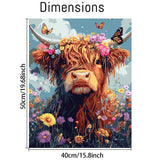 Highland Cow Paint by Numbers Kit for Adults,Cow Painting by Numbers,DIY Acrylic Paint Kit for Adults Without Frame,Easy Adult Paint by Number Kits on Canvas for Decor 16x20inch Canrichshop