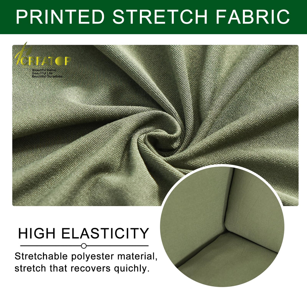 CRFATOP Polyester Wing Chair Covers 2 Piece Stretch Wingback Chair Slipcover Solid Wingback Armchair Covers with Elastic Bottom for Living Room Bedroom Wingback Chair,A32 CRFATOP