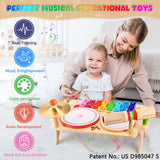 Wingyz Kids Drum Set for Toddlers Baby Music Instruments 7 in 1 Montessori Preschool Musical Toys Children Drum kit Xylophone Tambourine Birthday Gifts for Boys and Girls wingyz