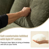 GNIXUU Corduroy Cloud sectional couches for Living Room, 98.4" Fluffy Large L Shaped Sofa with Deep Seat & Comfy Chaise, Upholstered Modular 3 Seat Couch Sleeper for Apartment, Studio, Office, Green GNIXUU