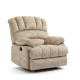 Modern Manual Recliner Chair for Adults,Lazy Boy Recliner Chair, Oversized Single Sofa with Footrest&Adjustable Backrest,Pockets,Fabric (Beige) HRVEOCEI