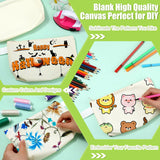 Gejoy 100 Pack Sublimation Blank Canvas Cosmetic Bags Bulk DIY Heat Transfer Makeup Bags With Wristband Lanyard Zipper Cosmetic Bags Pencil Bag for Multipurpose Printing Bag Decor, 8.66 x 5.12 inch Gejoy