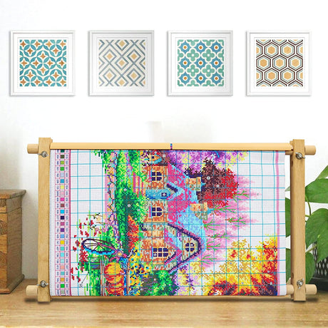 Beech Wood Tapestry Scroll Embroidery Frames, Needlepoint Cross Stitch Holder, Quilting Frames, Needlepoint Holder, Stitching Frame for Sewing, Cross Stitch, Embroidery Projects ziqianhard