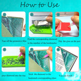 HTTDMY Diamond Art Painting Bookmarks,8Pcs DIY Cute Diamond Art Kits for Adults, Corner Bookmarks Small Crafts Kit for Women Book Lovers (Ocean) HTTDMY