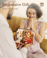 Rolife DIY Miniature House Kit Victorian Parlor 1:18 Scale Dollhouse Diorama, Tiny House Building Kit Antique Bookshelf Display Crafts for Adults Gift for Boys Girls (Catherine's Living Room) Rolife