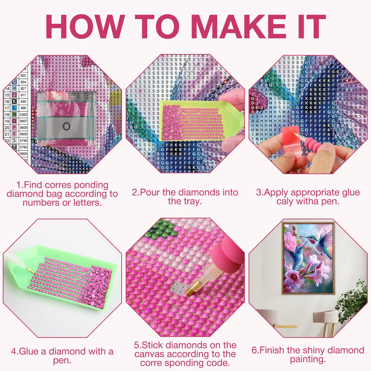 MEIYUDA 5D Hummingbirds Diamond Painting Kits for Adults, DIY Birds and Flowers Full Drill Diamond Art for Adults Beginners, Crafts Kits for Home Wall Decor Present 12×16inch MEIYUDA