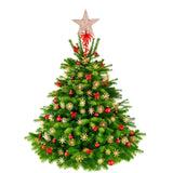 BinaryABC Christmas Tree Topper Star,Glittering Christmas Tree Decoration Ornaments,20cm (Rose Gold) BinaryABC