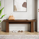 Tribesigns Wooden Entryway Bench, 47-Inch Wood Dining Table Bench with Sturdy Frame for Dining Room Bedroom Living Room Hallway Kitchen, Easy Assembly (Walnut) Tribesigns
