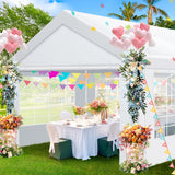 COBIZI 10x20 Party Tent Heavy Duty, 10x20 Tent with Removable Sidewalls & 4 Built-in Sandbags, Commercial White Tent, UV 50+, Waterproof, White COBIZI