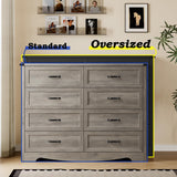 BORNOON 8-Drawer Dresser for Bedroom, Modern Wooden Chest of Drawers with Metal Handles, Anti-Tipping Design, Sturdy and Stable Storage Organizer for Living Room, Entryway, Home Office, Standard BORNOON