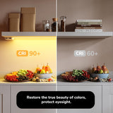 BAMEOS Floating Shelves with LED Lights, 31" White Wall Mounted Wooden Shelves with Invisible Brackets, Set of 2, Hanging Wall Shelves for Bedroom, Bathroom, Living Room and Kitchen Decoration BAMEOS