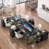 Homieasy L Shaped Desk with File Cabinet & Power Outlet, Reversible 55 Inch Large Corner Computer Desks with LED Strip, L-Shaped Computer Desk with Homieasy