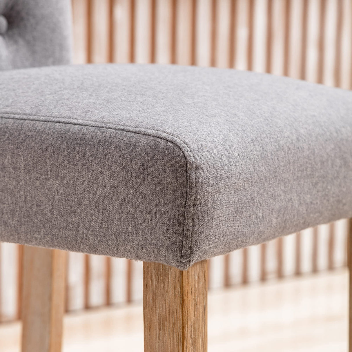 GOTMINSI 26" Bar Stools Set of 2 for Kitchen Island Upholstered Counter Height Bar Stools with Button Tufted Decoration Barstools Home Kitchen Island GOTMINSI