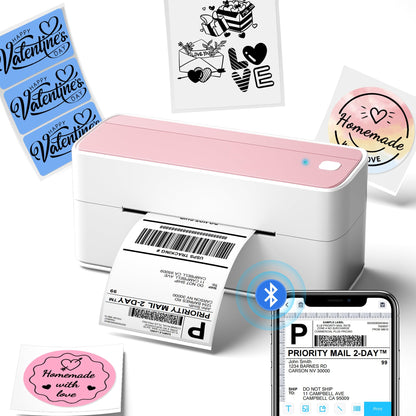 Phomemo Bluetooth Thermal Label Printer, 241BT 4X6 Wireless Shipping Labels Printer for Small Business, Pink Label Printers for Shipping Package, Compatible with iPhone, Android, Amazon, Shopify, USPS