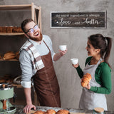 Jetec The Secret Ingredient Is Always Love and Butter Sign Funny Wood Kitchen Sign Funny Farmhouse Wall Decor Rustic Kitchen Wall Decoration, 15.7 x 4.7 Inch(Brown) Jetec