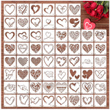 Small Heart Stencils for Painting on Wood Stone Reusable Love Stencils for Adults on Wood Fabric Rock Card Art Paint Wall Furniture Home Decor yhslmh