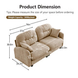 MZDOO 74" Loveseat for Living Room, Comfy Chenille Fabric Cloud Sectional Couch, Modern Upholstered Deep Seat Sofa with Armrest Pillow, Two Seater Couch for Small Spaces, Camel MZDOO