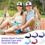 6 Pack Blank Hats Plain Mesh Trucker Hats Sublimation Baseball Caps Men Women DIY Custom Caps Adjustable Snapback Homaisson