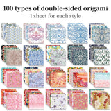 Origami Paper Kit Dobule Sided 100 Sheets 100 Colors 6 Inch Japanese Chiyo Square Easy Fold Arts Crafts DIY Handwork Origami Papers Beginner Sakuras Baroque Mifuner
