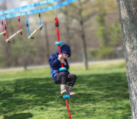 Lily's Things Climbing Rope for Kids | Ninja Warrior Accessories for Slackline Obstacle Course | Attach to Most Home Playground Equipment Sets | Ninja Slackline Accessories | 6Ft Long | 5 Foot Holds Lily's Things